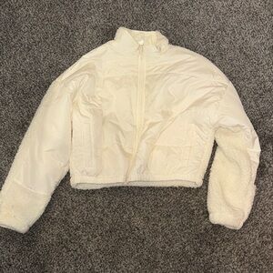 Pacsun White Cropped Puffer Jacket